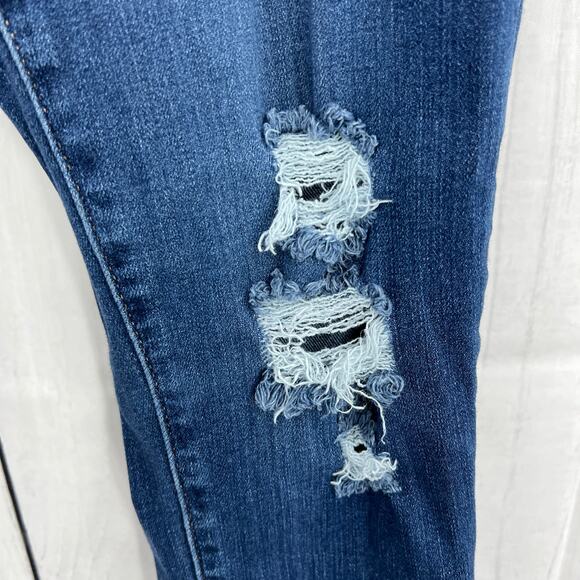 Levi's 721 High Rise Skinny Ankle Jeans womens sz 28 dark wash distressed - Picture 5 of 14